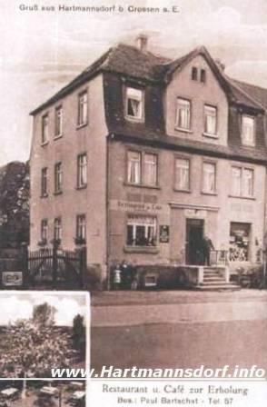 Restaurant und Caf&eacute; zur Erholung in der Eisenberger Stra&szlig;e am ehemaligen Bahn&uuml;bergang der Bahnlinie Crossen-Eisenberg
