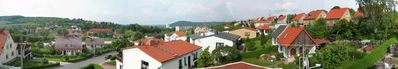 Panoramablick &uuml;ber das Wohngebiet Birkenweg in Richtung Nord-Ost-S&uuml;d